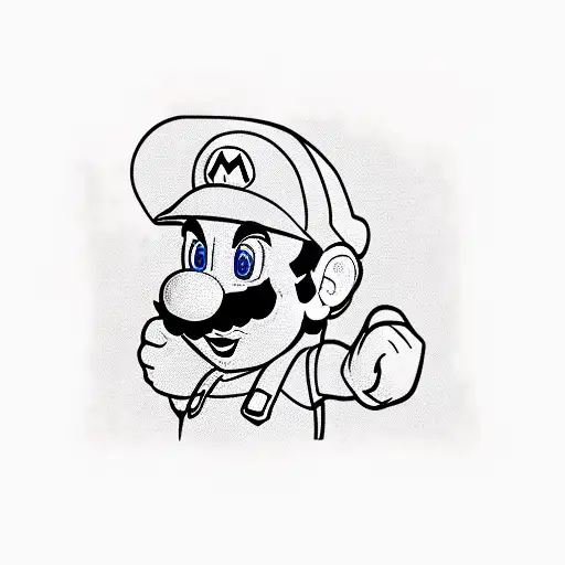 super Mario with dreads  tattoo design idea