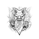 razorback cartoon 90's nostalgia tattoo design idea