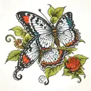 Transition of a caterpillar to a butterfly tattoo design idea