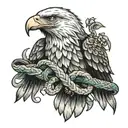 eagle holding snake wrapped tattoo design idea