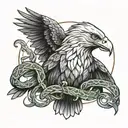 eagle holding snake wrapped tattoo design idea