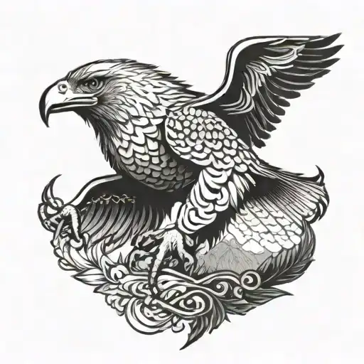 eagle wolf ataturk tattoo design idea