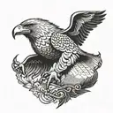 eagle wolf ataturk tattoo design idea