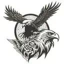 eagle wolf ataturk tattoo design idea