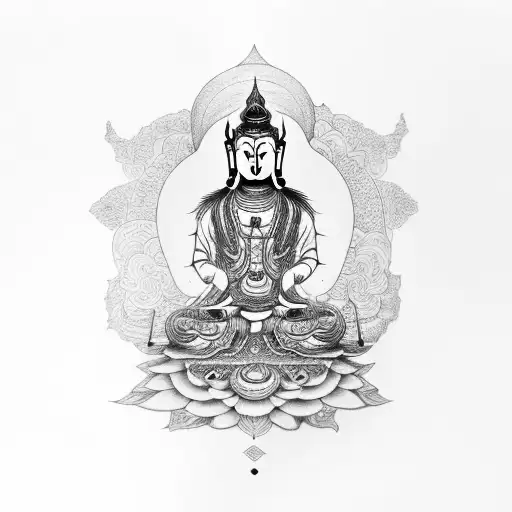 bodhisattva on tiger tattoo design idea