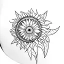 crow with multiple sunflowers wrapped around moon tattoo design idea