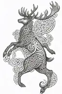 Celtic stag leaping tattoo design idea