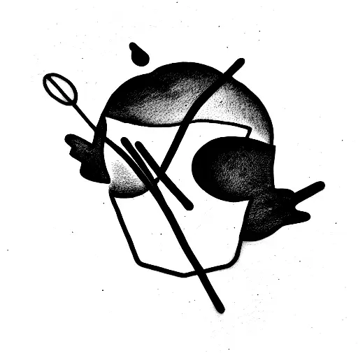 A minimalist tattoo representing my daily ADHD struggles. Depict my scatterbrain tattoo design idea