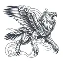 Eagle in the sky Gray wolf on the ground tattoo design idea