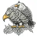 Eagle and Gray Wolf tattoo design idea