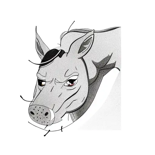 Bojack horseman looking himself in a mirror tattoo design idea