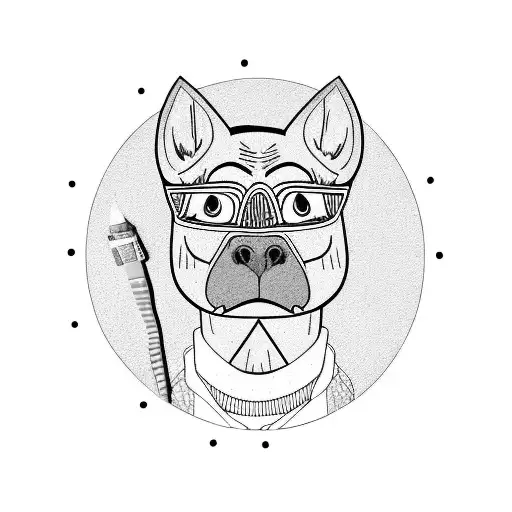 Bojack horseman looking himself in a mirror tattoo design idea