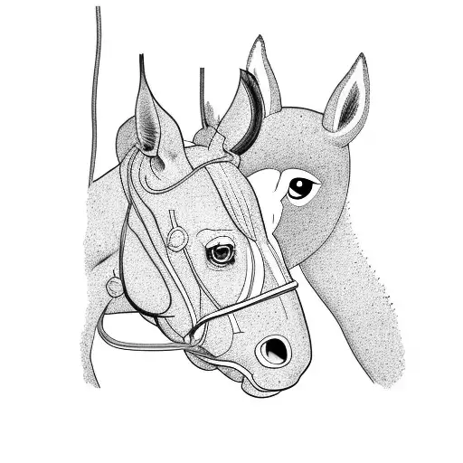 Bojack horseman looking himself in a mirror tattoo design idea