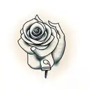 hand holding a flower like a cigarette  tattoo design idea