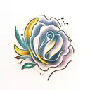 hand holding a flower like a cigarette  tattoo design idea