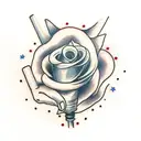 hand holding a flower like a cigarette  tattoo design idea