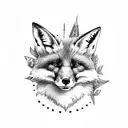 fox with skulls  tattoo design idea