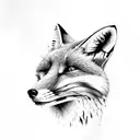 fox with skulls  tattoo design idea