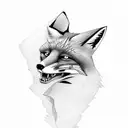 fox with skulls  tattoo design idea
