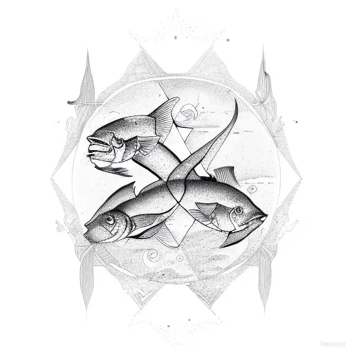 Pisces, Khmer, Triangle tattoo design idea