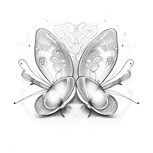 three little butterflies tattoo design idea