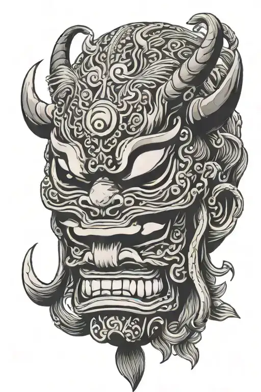 kabuto mask tattoo design idea