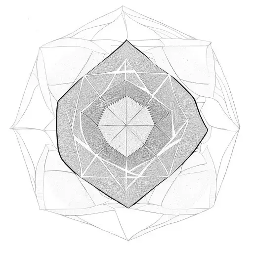 Pentagonal geometric pattern tattoo design idea
