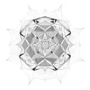 Pentagonal geometric pattern with small mandalas tattoo design idea