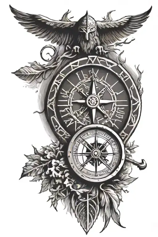 vegvisir viking compass tattoo design idea