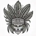 Mexico indigenous feather crown tattoo design idea