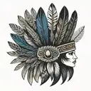 Mexico indigenous feather crown tattoo design idea