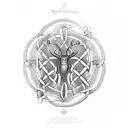 Celtic braid intertwined with a buck and hummingbird tattoo design idea