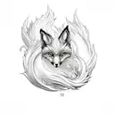 nine tails fox tattoo design idea