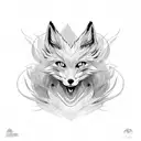 nine tails fox tattoo design idea