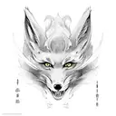nine tails fox tattoo design idea