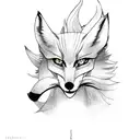 nine tails fox tattoo design idea