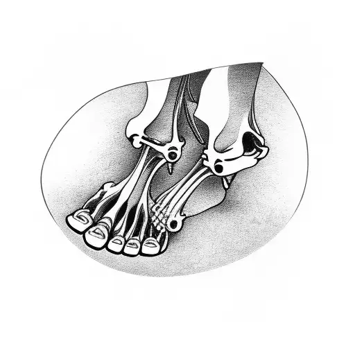 scalpel foot bones tattoo design idea