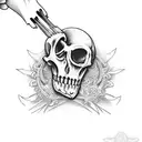 scalpel foot bones tattoo design idea