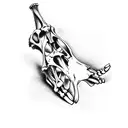 scalpel foot bones tattoo design idea