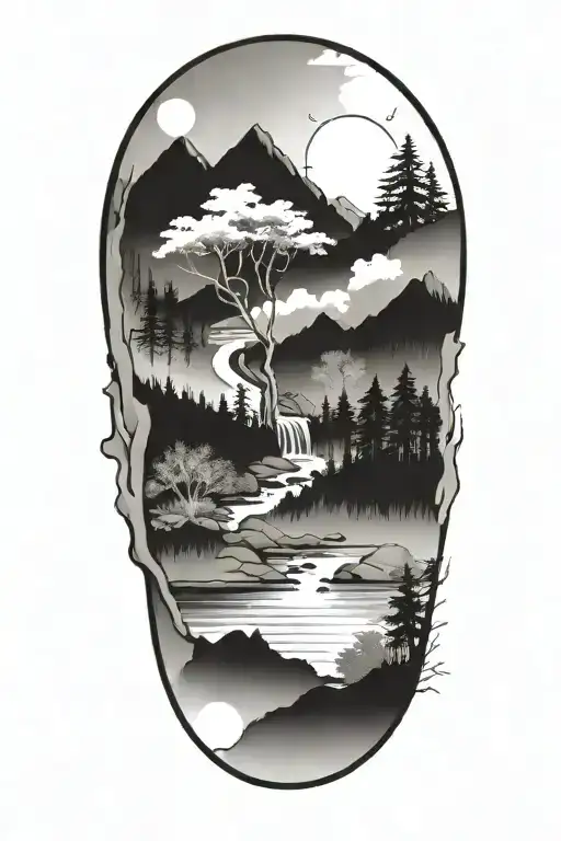 half sleeve nature tattoo design idea