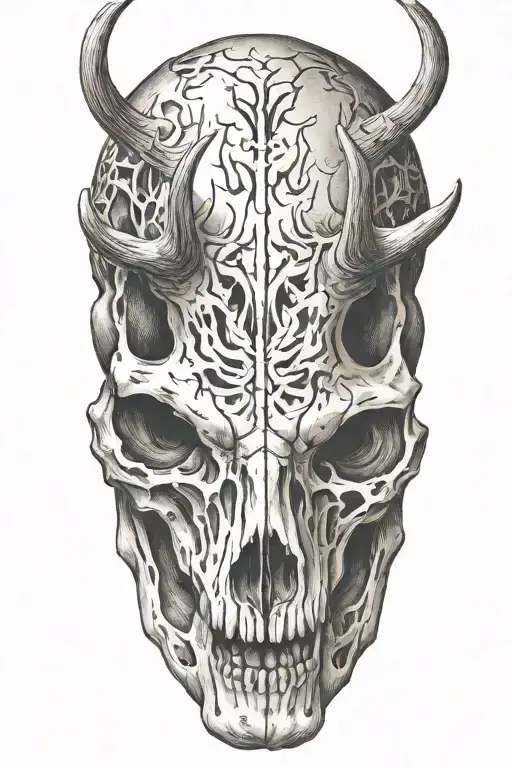 deer skull tattoo design idea
