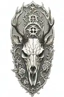 deer skull with antlers  tattoo design idea
