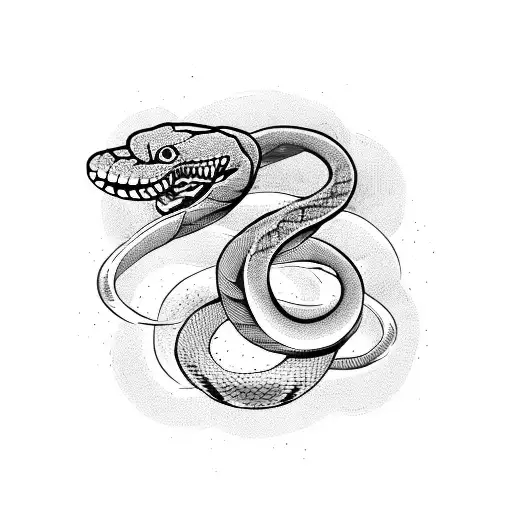 snake ona a leo zodiac sign tattoo design idea