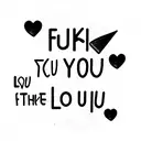 fuck you  love you tattoo design idea