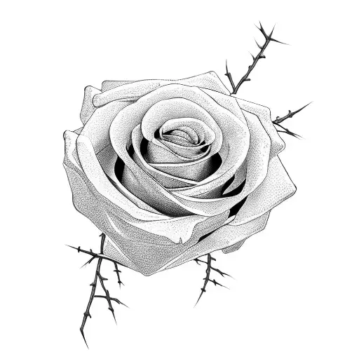 A pair of intertwined roses with thorns, symbolizing the strength and beauty of your relationship tattoo design idea
