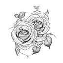 A pair of intertwined roses with thorns, symbolizing the strength and beauty of your relationship tattoo design idea