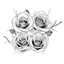 A pair of intertwined roses with thorns, symbolizing the strength and beauty of your relationship tattoo design idea