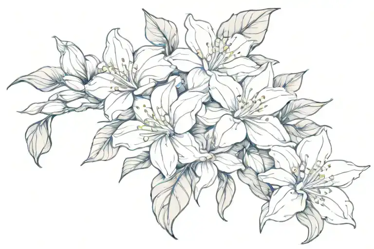 3 Arabian jasmine flowers  tattoo design idea