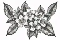 3 Arabian jasmine flowers  tattoo design idea