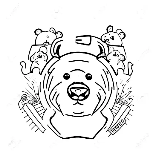 Berliner bear but make it cute  tattoo design idea